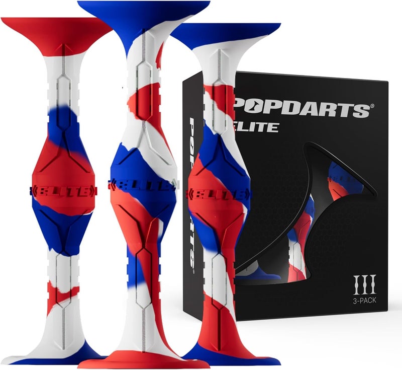 Popdarts باقة النخبة باتريوت ثلاثية - اختر لونك، أظهر أسلوبك، سيطر على كل مباراة. تصميم أكبر وأثقل لتحقيق الدقة والتحكم الأمثل - معتمد من بطولة الدوري الأمريكي. - Image 1